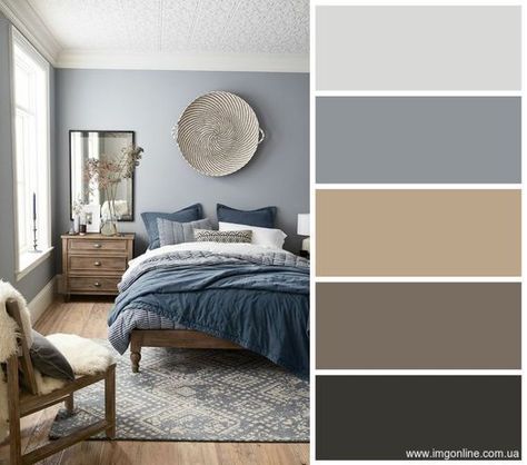 Hygge Color Palette, Hygge Colors, Hygge Living Room, Hygge Bedroom, Blue Bedroom Design, Room Color Schemes, Bedroom Color Schemes, Bedroom Paint Colors, House Paint