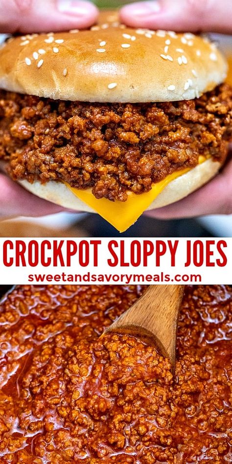 Sloppy Joes In Crock Pot, Homemade Sloppy Joes Crockpot, Easy Crockpot Sloppy Joes, Sloppy Joe Slow Cooker, Slow Cooker Sloppy Joes Crockpot, Crockpot Sloppy Joes For A Crowd, Sloppy Joe Crockpot Recipes, Crockpot Sloppy Joe Recipe, Slow Cooker Sloppy Joe Recipe