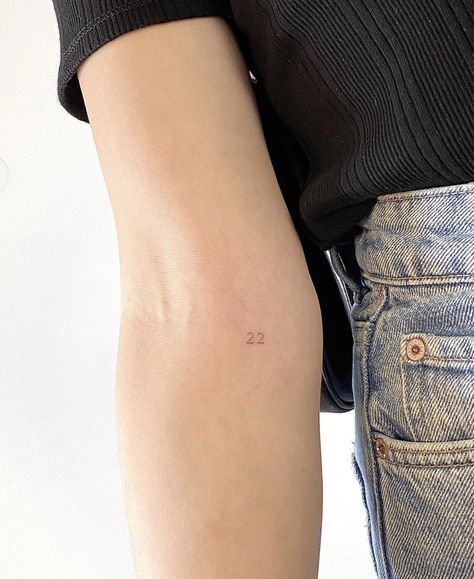 Initial Tiny Tattoos, Minimalistic Number Tattoo, Tiny Numbers Tattoo, Small Number Tattoo Ideas, Single Needle Number Tattoo, 2 Number Tattoo, Mini Number Tattoo, Tiny Number Tattoos For Women, Micro Number Tattoo