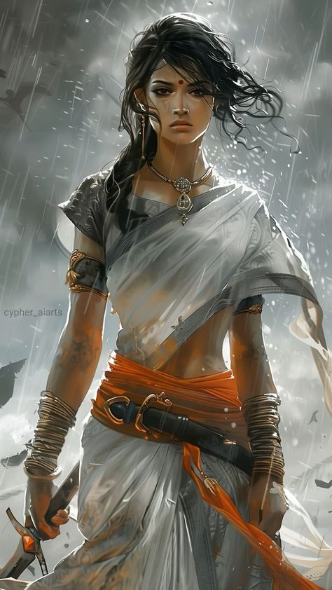 Warrior Goddess Art, Indian Woman Warrior, Warrior Queen Art, Warrior Women Art, Indian Warrior Princess, Indian Woman Drawing, Warrior Princess Costume, Indian Character, Indian Queen