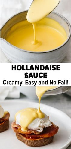 Best Hollandaise Sauce, Hollandaise Sauce Recipe, Easy Hollandaise, Easy Hollandaise Sauce, Sauce Hollandaise, Hollandaise Sauce, Think Food, English Muffin, Homemade Sauce