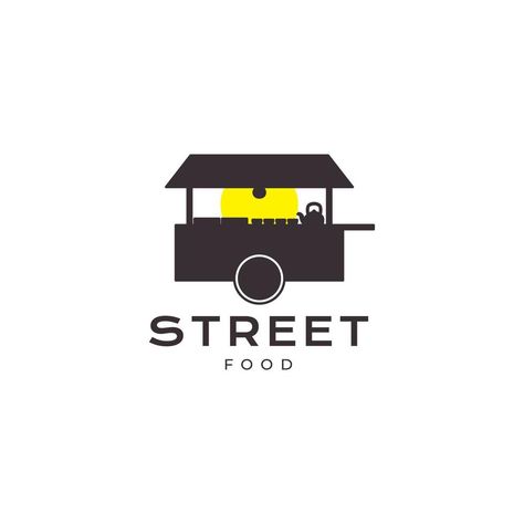 traditional street food stand logo design Street Food Logo Design Ideas, Street Food Design Ideas, Street Food Logo Design, Food Shop Logo, Street Food Logo, Food Truck Logo, Food Brand Logos, Street Food Design, Cart Logo