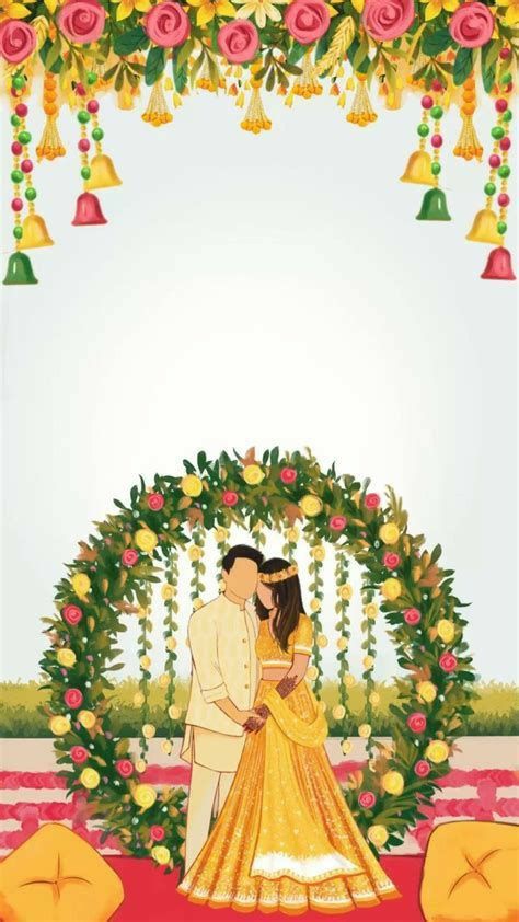 Haldi Template, Cartoon Wedding Invitations, Wedding Illustration Card, Couple Illustration Wedding, Hindu Wedding Invitation Cards, Wedding Couple Cartoon, Indian Invitation Cards, Digital Wedding Invitations Design, Wedding Card Design Indian