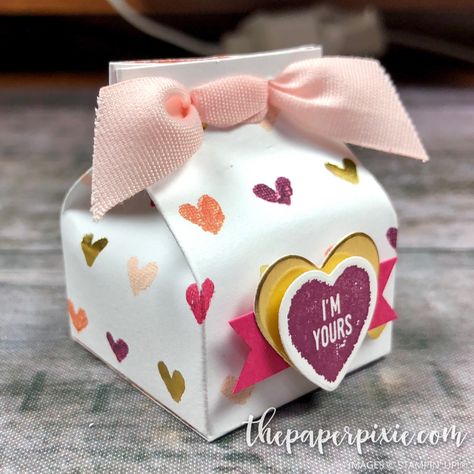 Mini Milk Carton Valentine - The Paper Pixie Crafting Cards Ideas, Mini Milk Carton, Milk Carton Crafts, The Paper Pixie, Paper Pixie, Milk Cartons, Shein Gift Card, Mary Fish, Stampin Pretty