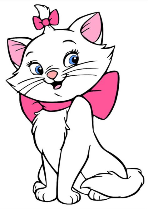 Disney Character Drawings, Marie Cat, Disney Cats, Marie Aristocats, Drawing Cat, Disney Stuff, Art Drawings For Kids, Drawing Challenge, Cat Tattoo