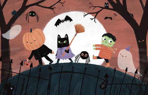 undefined Halloween Party Illustration, Double Double Toil And Trouble, Halloween Art Projects, Kid Book, Halloween Wallpaper Cute, Toil And Trouble, Autumn Illustration, Fairytale Illustration, Halloween Illustration