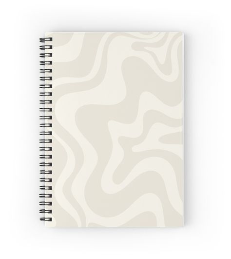 Spiral notebooks with high-quality edge-to-edge print on front. 120 pages in your choice of ruled or graph lines. Liquid Swirl Contemporary Abstract Pattern in Barely-There Light Beige and Pale Cream. Kind of retro, kind of modern, kind of trippy, kind of soothing. Boho Closet, Vibe Board, School Wishlist, Random Products, School Suplies, Stationary Supplies, Study Stationery, Jelly Bag, Book Spine