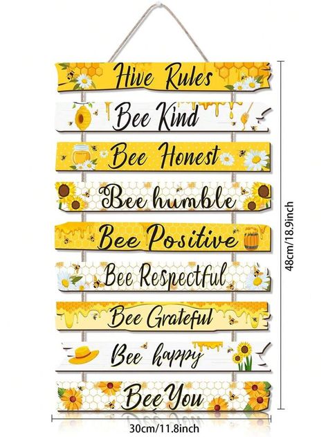 Bees Kitchen Decor, Bee Office Decor, Bee Signs Ideas, Bee Ornaments, Beehive Decor, Sunflower Decorations, Bumble Bee Decorations, Bee Kitchen, Bee Hive Craft