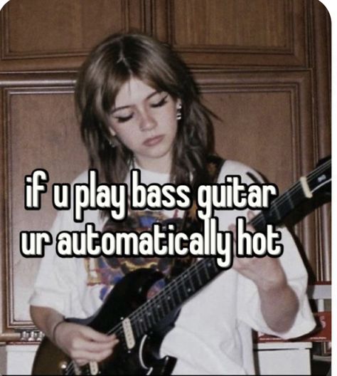 Playing The Bass Guitar, Bass Guitar Playing, How To Play Bass Guitar, Cute Bass Guitar, Bass Memes, Cool Bass Guitars, Bass Player Aesthetic, Bass Guitar Wallpaper, Basses Guitar