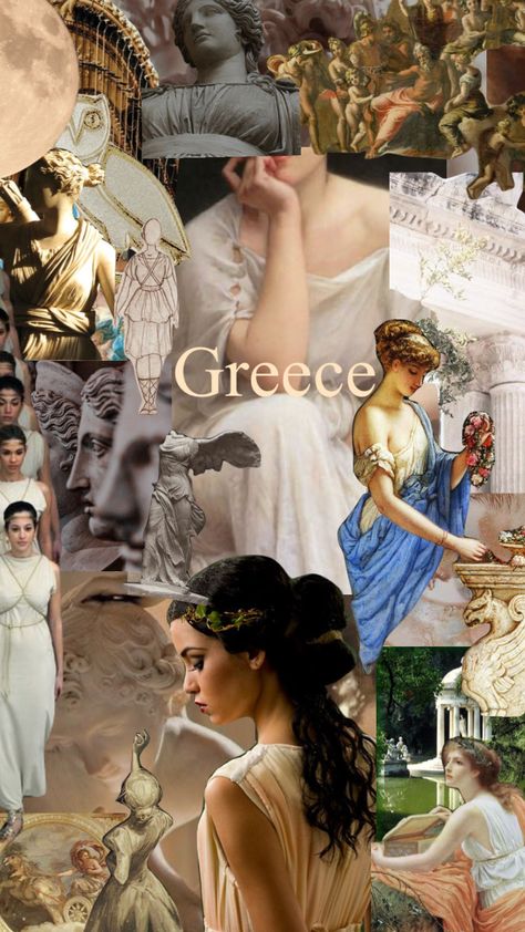 Ancient Greece Beauty Standards, Vintage Greece Aesthetic, Greek Moodboard Ancient Greece, Ancient Greece Moodboard, Greek Culture Art, Ancient Paintings Aesthetic, Ancient Greece Aesthetic Women, Antigua Grecia Aesthetic, Greek Mythology Art Ancient Greece Aesthetic