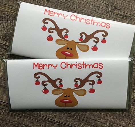 Purchase Funny Reindeer Candy Bar Wrapper Popcorn Wrappers, Christmas Candy Bar, Candy Sleigh, Bus Crafts, School Function, Funny Reindeer, Personalized Candy Bar Wrapper, Reindeer Candy, Personalized Candy Bars