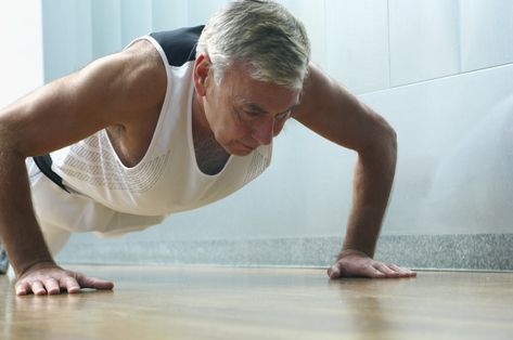 What Is the Average Number of Pushups for Men Over 50? | Livestrong.com Over 50 Fitness, Functional Health, Men Over 50, Build Muscle Fast, Best Protein Powder, 30 Minute Workout, Upper Body Strength, Push Ups, Milk Protein