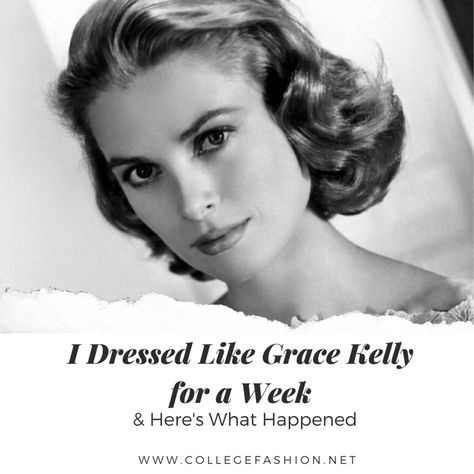 For a regal week, I dressed like classic Hollywood princess and fashion icon Grace Kelly. Here's what happened -- and what people thought of my outfits. Grace Kelly Inspired Outfits, Grace Kelly Style Outfits, Grace Kelly Hitchcock, Grace Kelly Outfits, Grace Kelly Fashion, Grace Kelly Quotes, Grace Kelly Dresses, 1940s Aesthetic, Grace Kelly Wedding Dress