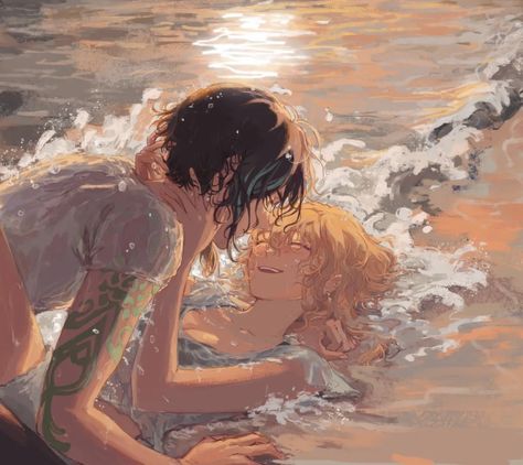 peatchoune on ig Shin Nana, Shojo Anime, Summer Sunset, Ship Art, Pretty Art, Anime Fanart, My Favourite, Aesthetic Anime, Anime Drawings