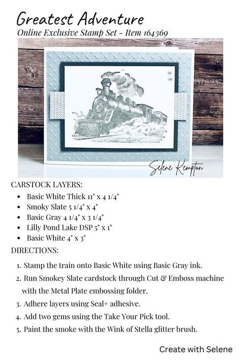 Create with Selene - Stampin' Up Independent Demonstrator - DIY Crafting Greatest Adventure Stampin Up Cards, Stampin Up Greatest Adventure, Rubber Stamp Projects, Lilly Pond, Printable Recipe Card, Stamping Projects, Printable Recipe, Printable Recipe Cards, Product Feature