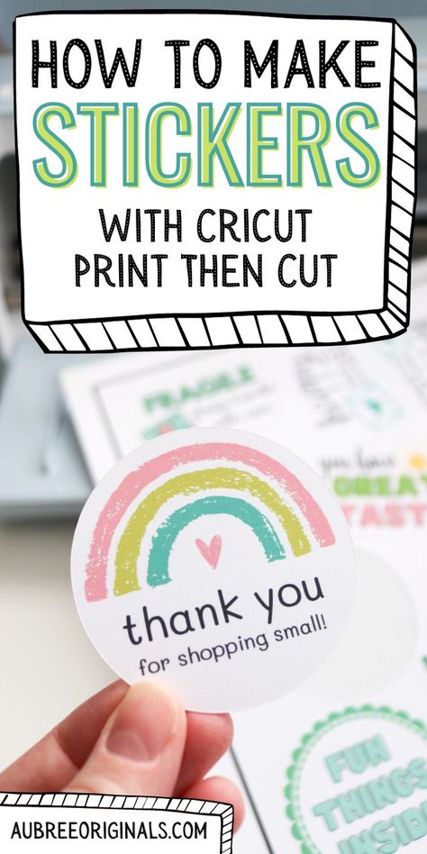 how to make stickers with Cricut Print Then Cut Small Business Packages, Sticker Tutorial, Stickers With Cricut, Cricut Print Then Cut, Business Packages, Cricut Projects Easy, Cricut Explore Air Projects, Printable Sticker Paper, Cricut Print And Cut