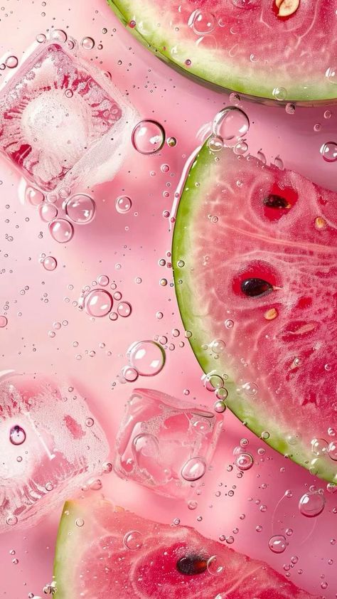 Bright Summer Wallpaper Iphone, Pink Fruit Aesthetic, Aesthetic Fruit Pictures, Aesthetic Fruit Wallpaper, Fruit Wallpaper Iphone, June Aesthetic Wallpaper, Pink Summer Wallpapers, June Wallpaper Aesthetic, Cute Summer Wallpaper Iphone