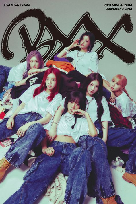 6th Mini Album [BXX] Kiss Group, Kiss Outfits, Theater Performance, Purple Kiss, Drama Queens, Purple Fashion, Mini Album, K Idols, Performance Art