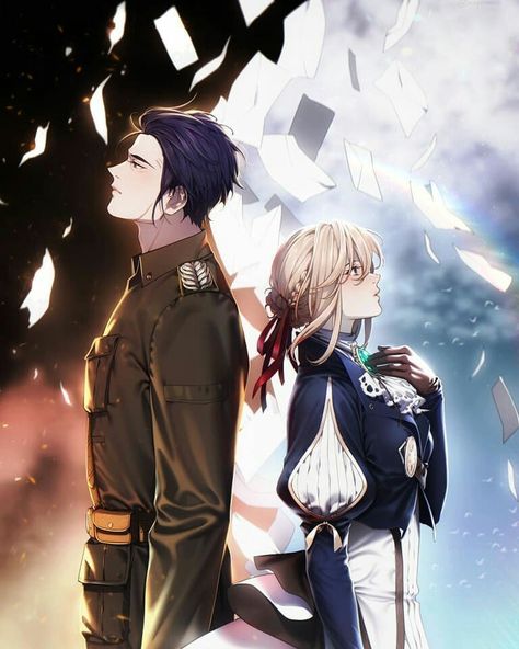 Violet Evergarden And Gilbert, Gilbert Bougainvillea, Violet Evergarden Wallpaper, Violet Evergreen, Violet Garden, Violet Evergarden Anime, Il Re Leone, The Ancient Magus Bride, Comic Layout