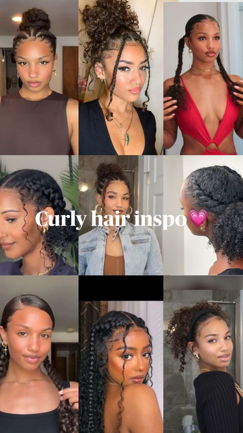 #curlyhairinspo #part10 Curly Hair Inspo, Preppy Hairstyles, Curly Hair Beauty, Mixed Curly Hair, Easy Hairstyles For Thick Hair, Curly Hair Videos, Cute Curly Hairstyles, Curly Hair Styles Easy, Pretty Braided Hairstyles