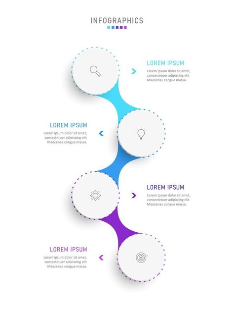 Vector Infographic label design template with icons and 4 options or steps. Can be used for process diagram, presentations, workflow layout, banner, flow chart, info graph. Flow Infographic Design, Modern Chart Design, Flow Chart Infographic Design, Infographic Design Layout Landscape, Org Chart Presentation Design, Process Design Infographic, Process Flow Design, Flow Chart Design Layout, Process Design Layout