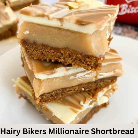 Hairy Bikers Millionaire Shortbread Recipe Millionaire Cookies Recipe, Biscoff Millionaires Shortbread, Biscoff Millionaire Bars, Biscoff Shortbread, Biscoff Millionaires, Insane Desserts, Holiday Bakes, Millionaire Shortbread Recipe, Sweet Slices