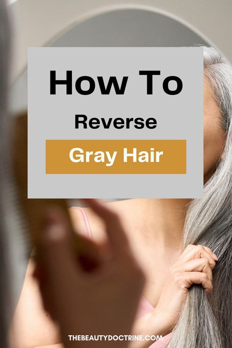 Do you want to look younger and keep your natural hair color for as long as possible? Gray hair is a telltale sign of aging, but there are steps you can take to reverse or prevent it. In this article, you will learn about lifestyle and nutrition changes that can help you keep your hair looking vibrant and youthful. Find out how to reverse gray hair today and start looking younger and fresher! #haircare Grey Hair Reversal, Grey Hair Remedies, Prevent Grey Hair, Reverse Gray Hair, Grey Hair Looks, Looking Younger, Hair Issues, Dna Repair, Natural Gray Hair