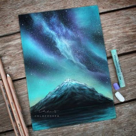 Soft Pastels Drawing, Northern Lights Painting, Tumblr Drawings, Soft Pastel Art, Pastel Artwork, Oil Pastel Art, Chalk Pastels, Pastel Background, Pastel Drawing