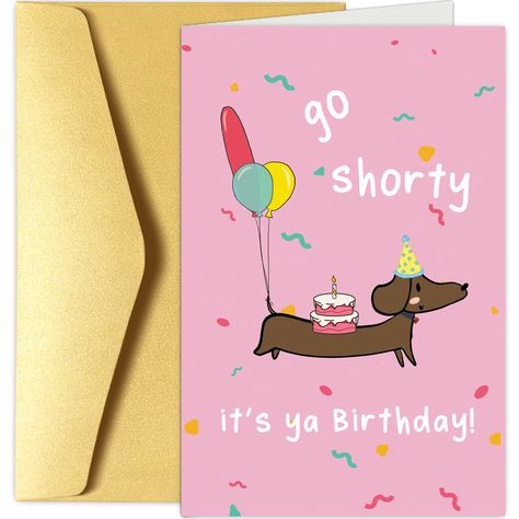 PRICES MAY VARY. Funny happy birthday card for your friends, family member or someone you loved, sure will bring a big smile to his/her face! Digitally printed on premium quality paper and featuring a lovely and funny sausage dog. This birthday celebration card is 8.0 x 5.3 inches, and blank inside for your own message. Comes with an elegant envelope, perfect for giving as a gift or mailing. Thank you for taking the time to read this listing. Hope you have a pleasant shopping experience! Dachshund Party, Dachshund Decor, Happy Birthday Card Funny, Dog Birthday Card, Cat Birthday Card, Dachshund Gifts, Cat Birthday, Happy Birthday Card, Dog Birthday