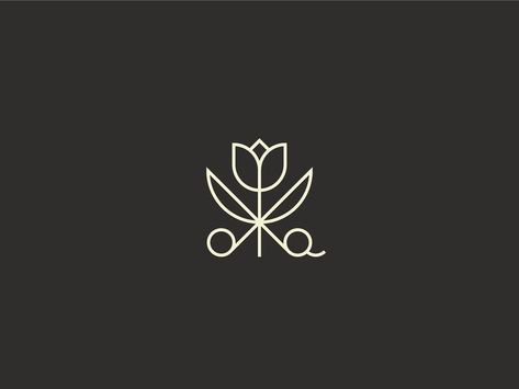 Hair Stylist Logo Design, Hairdresser Logo, Hair Logo Design, Flower Scissors, Makeup Logo Design, Minimal Flower, Barber Logo, Hair Stylist Logo, Hair Salon Logos