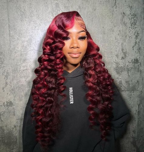 Frontal Lace Wig, Frontal Wig Hairstyles, Quick Weave Hairstyles, Frontal Hairstyles, Burgundy Hair, Slick Hairstyles, Hot Hair Styles, Dope Hairstyles, Burgundy Lace