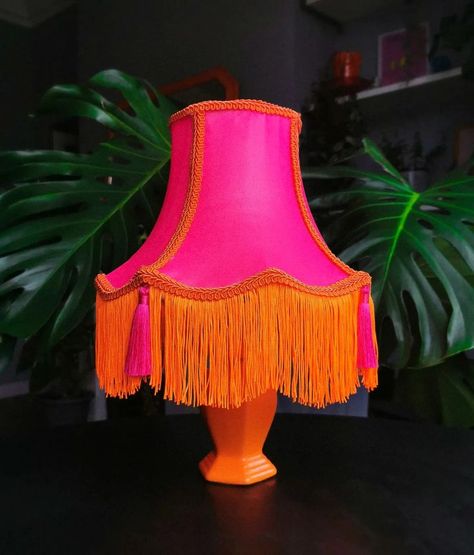 Eclectic Lampshade, Maximalist Lamp, Funky Lampshades, Fringe Lamps, Tassel Lampshade, Funky Lamp, Colorful Lampshades, Fringe Lamp, Unique Lampshades