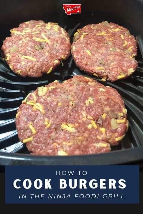 Ninja Foodie Hamburger Recipes, Food Ninja Air Fryer Max Xl Recipes, Hamburger Ninja Foodi Recipes, Hamburgers In Ninja Foodi Grill, Ninja Air Fryer Grill Recipes, Ninja Foodi Burgers, Hamburgers In Ninja Foodi, Ninja Foodi Hamburger Recipes, Ninja Foodi Hamburgers