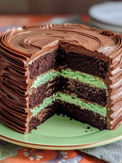 Chocolate Mint Layer Cake, Andes Mint Cake Recipe, Andes Mint Cake, Roll Desserts, Andes Mints, Mint Desserts, 74th Birthday, Mint Cake, Andes Mint