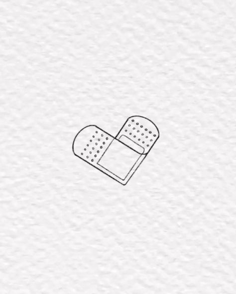 Band Aid Heart Tattoo, Band Aid Tattoo Aesthetic, Heart Bandage Tattoo, Bandaged Heart Tattoo, Bandage Tattoo Design, Hospital Tattoo, Mental Health Tatoos Design, Spoonie Tattoo, Band Aid Tattoo