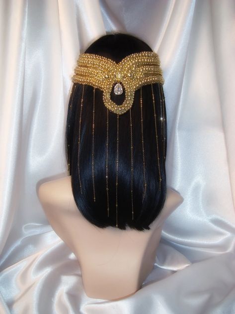 Cleopatra Wig, Princess Headpiece, Egyptian Princess, The Ten Commandments, Back Of The Head, High Quality Wigs, Ten Commandments, Real Hair, Costume Hats