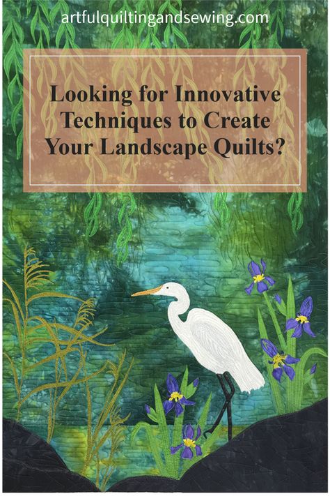 Do you have ideas in your head but you struggle to complete them using traditional quilting methods? This class introduces you to some new techniques and products to make your landscapes sing. #landscape quilts #art quilts #quilting class #quilting tutorial #paint on fabric #artfulquiltingandsewing Landscape Quilts Tutorial, Landscape Quilts Ideas, Art Quilts Ideas, Quilting Landscapes, Fabric Art Tutorials, Paint On Fabric, How To Make Trees, Landscape Quilting, Quilting Art