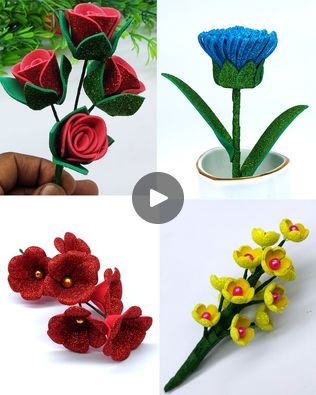 Foam Sheet Flowers, Sheet Flowers, Foam Sheet Crafts, Easy Flowers, Foam Paper, Gifts From The Heart, Crafts Paper Flowers, Diy Crafts Paper, How To Make Paper Flowers