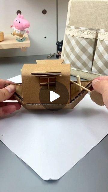 Boat Diy Kids, Boat Making Craft, How To Make A Boat, Cardboard Boat Diy, Paper Boat How To Make, Making A Boat Out Of Cardboard, Diy Boat Craft, Clay Kindergarten, Handicrafts For Kids