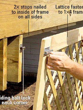 Under Deck Storage, Deck Skirting, Laying Decking, Under Deck, Deck Storage, Under Decks, Deck With Pergola, Deck Porch, Deck Plans