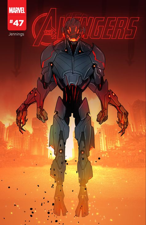 Ultron Marvel Art, Ultron Redesign, Marvel Villains Art, Ultron Fanart, Ultron Concept Art, Onslaught Marvel, Ultron Comic, Marvel Redesign, Superhero City