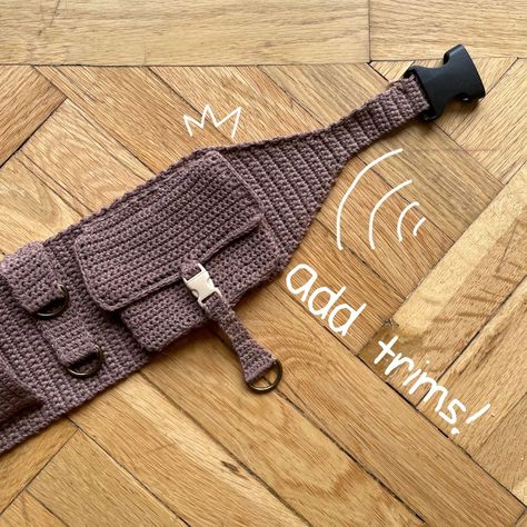 Crochet Belt Pouch, Crochet Holster, Cute Crochet Bag Ideas, Crochet Belt Pattern, Belt Bag Crochet, Crochet Waist Bag, Crochet Belt Bag, Crochet Bag Holder, Crochet Belts