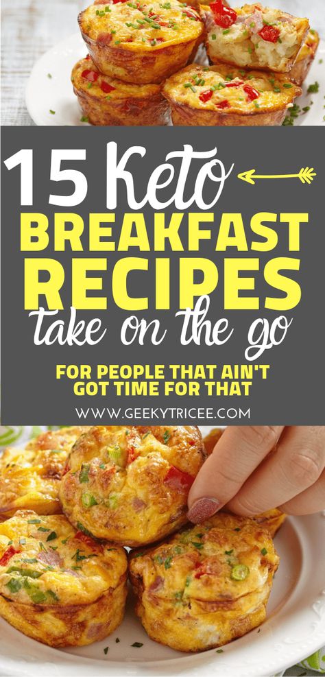 15 keto breakfast recipes for on the go | Check out these 15 easy keto breakfast recipes for your ketogenic diet to take on the go that you can also make ahead. These are also great for low carb diets. Friendly keto breakfast recipes for beginners, meal prep, weight loss, and busy people. Keto breakfast for on the go that are easy and bomb. Keto breakfast recipes and ideas for healthy eating. | GeekyTricee #keto #ketorecipes #ketobreakfast #ketogenic #lowcarbrecipes #ketogenic #ketogenicdiet Recipes For On The Go, Beginners Meal Prep, Easy Keto Breakfast Recipes, 1200 Calorie Diet Meal Plans, Easy Keto Breakfast, Quick Keto Breakfast, Desayuno Keto, Keto Breakfast Recipes, Meal Prep Plans