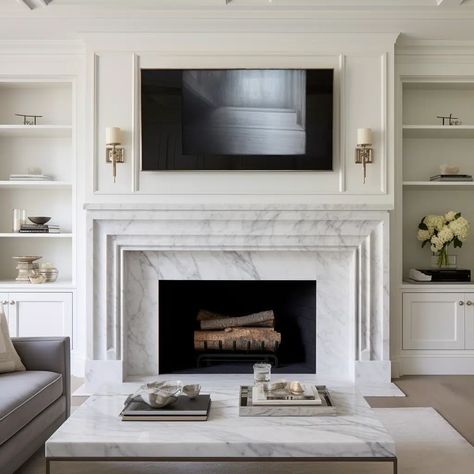 20 Electric Fireplace Ideas with TV Above - HearthandPetals Log Burner Tv Wall, Fireplace Ideas With Tv Above, Electric Fireplace Ideas With Tv, Fireplace Ideas With Tv, Marble Electric Fireplace, Tv Camino, Electric Fireplace Ideas, Wall Units With Fireplace, Mantel Styling