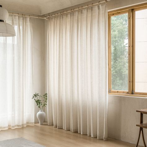 MAIHER Faux Linen Pinch Pleated Drapes for Living Room, Light Filtering Curtain Panels 96 Inches Long with Hooks for Traverse Rod and Track (Linen, 1 Panel, 72 W x 96 L) : Amazon.co.uk: Home & Kitchen Patio Door Drapes, Pinch Pleated Curtains, Pinch Pleat Drape, Patio Door Curtains, Pleated Drapes, Pinch Pleat Curtains, Sheer Curtain Panels, Drape Panel, Curtain Texture