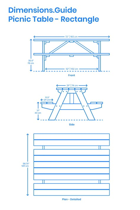 Picnic tables are outdoor tables with included benches. Named for the act of eating meals outdoors, or picnicking, picnic tables are found in many public parks, campgrounds, and rest areas, but their functional design has also made them popular for cafeterias, community centers, and break rooms. Downloads online #picnic #picnictable #furniture #camping Picknick Table, Bench Drawing, Table Sketch, Bench Height, Backyard Table, Landscape Architecture Plan, Park Furniture, Bedside Table Decor, Diy Hot Tub