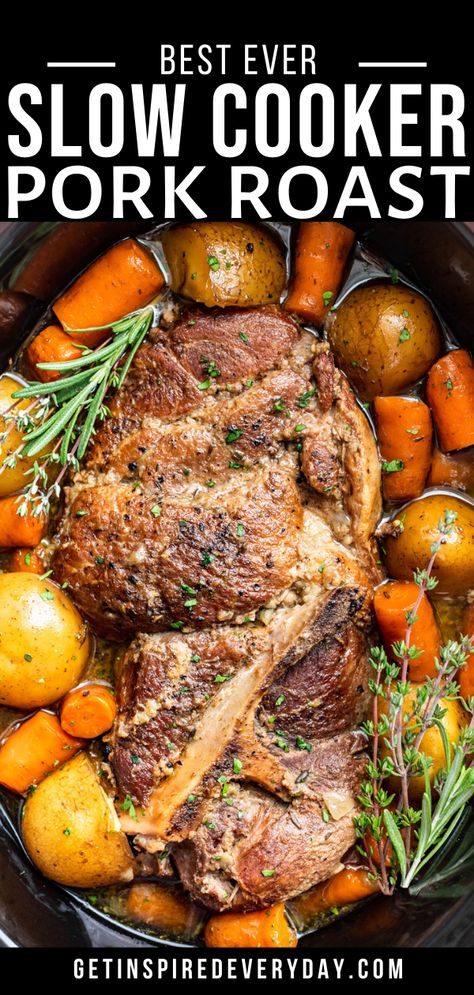 Pork Roast With Potatoes, Simple Sunday Dinner, Pork Roast Crock Pot Recipes, Crockpot Pork Roast, Slow Cooker Pork Roast, Pot Roast Crock Pot Recipes, Pork Shoulder Recipes, Shoulder Roast, Pork Roast Recipes