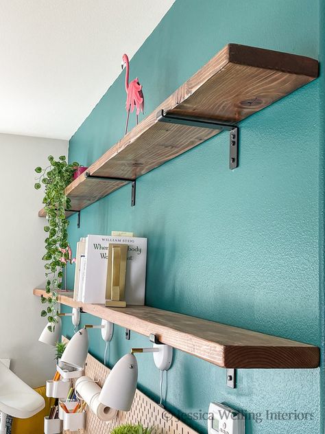 Diy Living Room Shelving, Diy Shelves For Kitchen, Diy Shelves Kitchen, Diy Bedroom Shelving, Home Made Shelves, Diy Wall Shelves Living Room, Homemade Wall Shelves, Shelving For Bedroom Wall, Easy Diy Shelving