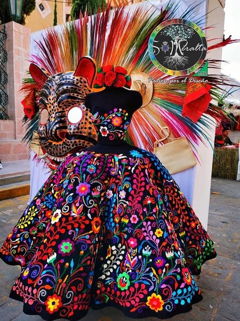 Mexican Quince Dessert Table, Mexican Wedding Gown, Dia De Los Muertos Wedding Ideas Dresses, Mexican Folklorico Dresses, Day Of The Dead Quinceanera Theme, Mexican Theme Quinceanera Dresses, Mexican Prom Dress, Mexican Theme Dresses, Mexico Outfit Ideas