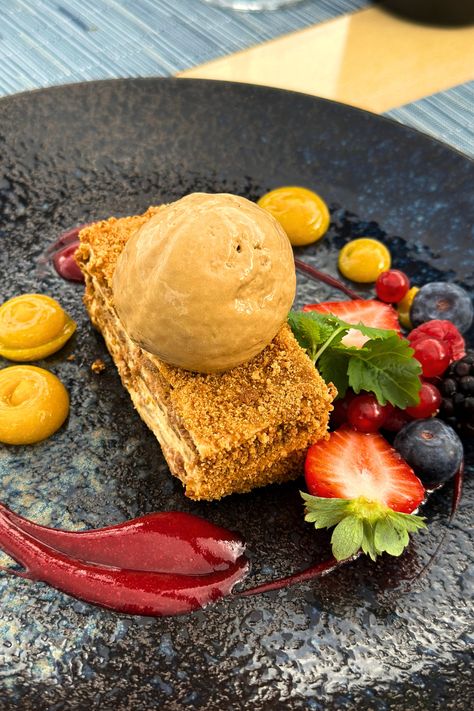 Cake with ice cream in Jurmala restaurant near the sea - beach Latvia Aesthetic, Latvia Travel, Jurmala Latvia, At The Restaurant, Traditional Dishes, Riga Latvia, By The Beach, Great Restaurants, The Restaurant